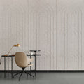 Archscape PET felt acoustic panels featuring engraved arch patterns for premium interior spaces.
