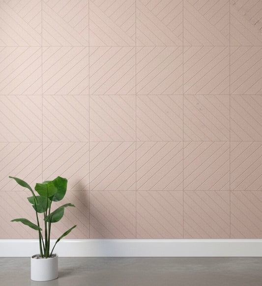 Dynamic PET felt acoustic panels featuring engraved geometric patterns for modern architectural spaces.