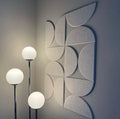 Semi-circle PET felt acoustic panels installed in a modern home to reduce echo and enhance interior design.